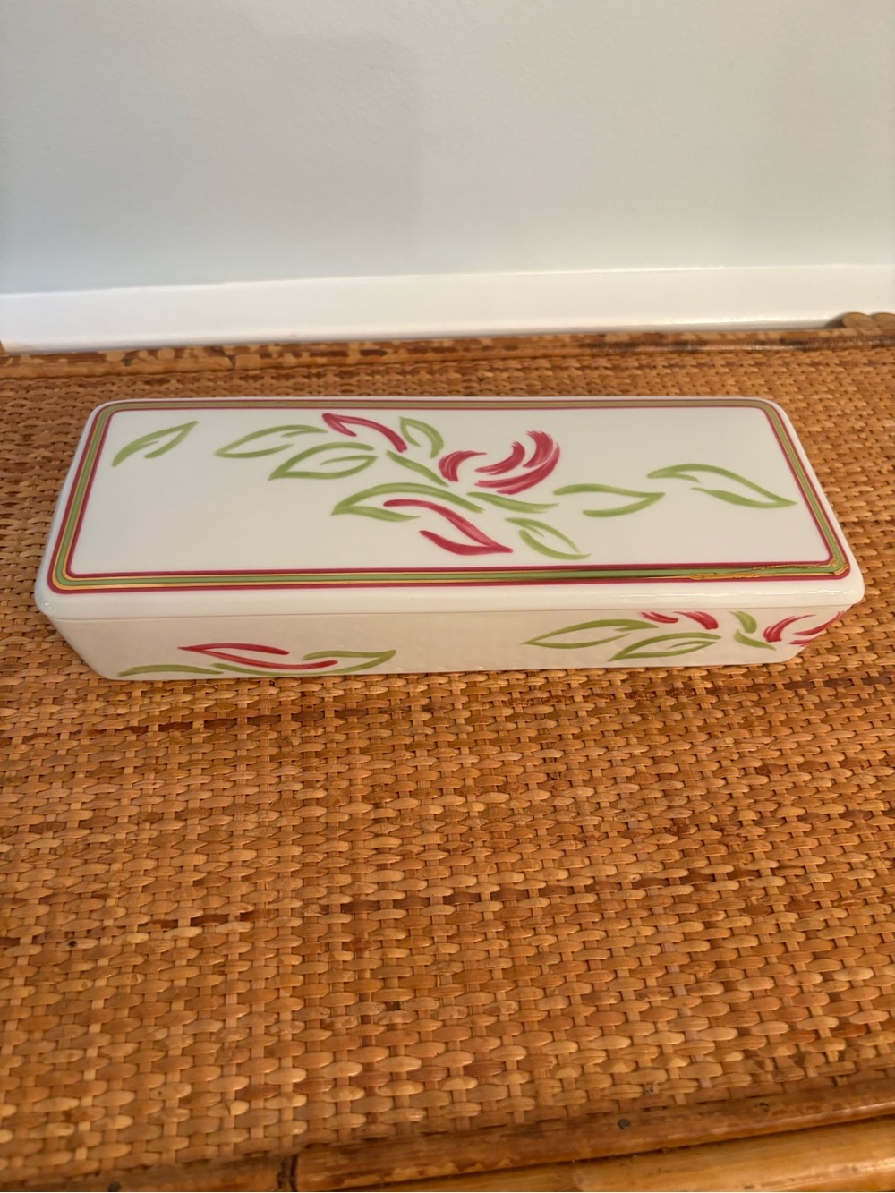 Vintage "Perfumes Privilege" Divided Fine China Porcelain Dresser Box